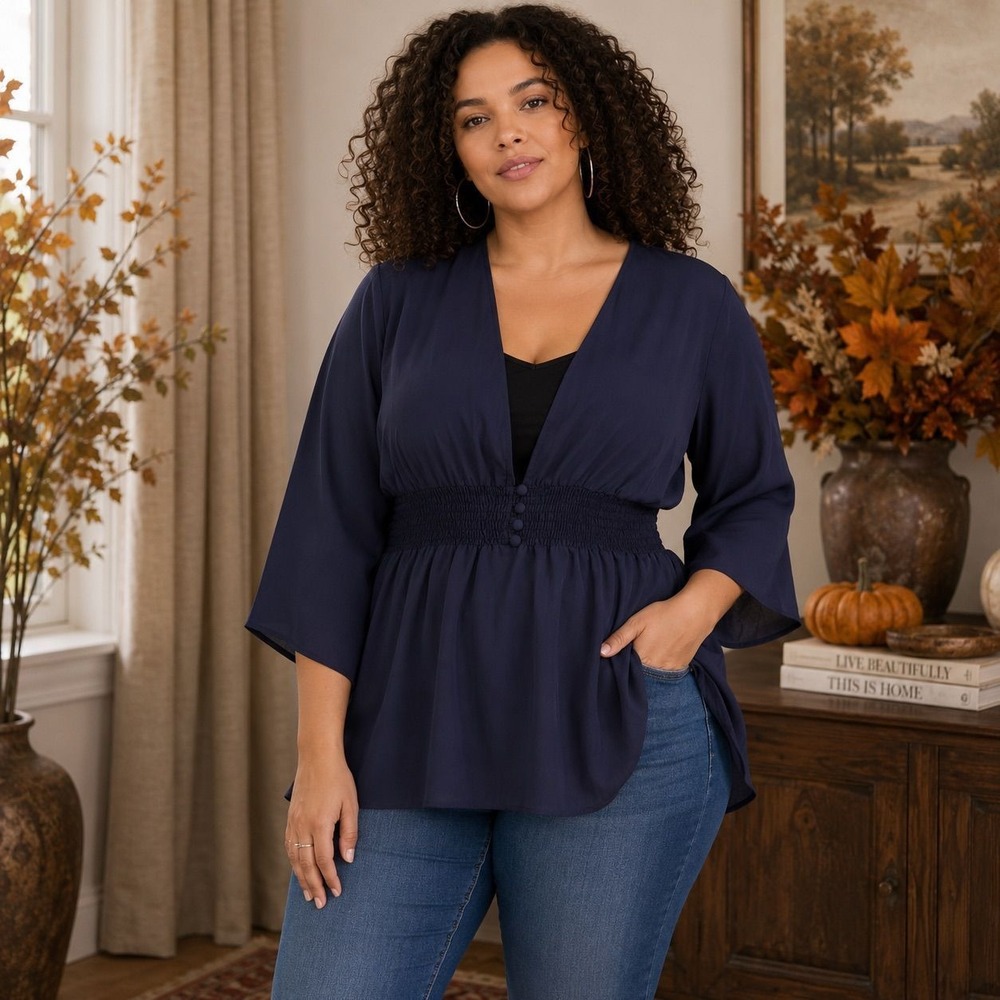 038- Torrid Navy button front size 0/L